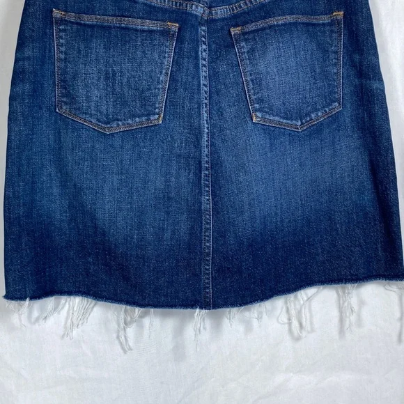 J. Crew Dark Blue Raw Hem Denim Mini Skirt Sz 26 - Picture 8 of 8